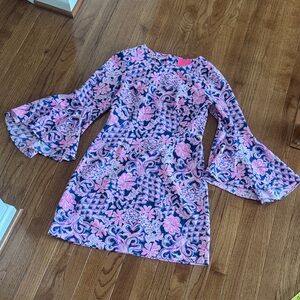 Lilly Pulitzer Pink & Navy Floral Shift Dress size 6